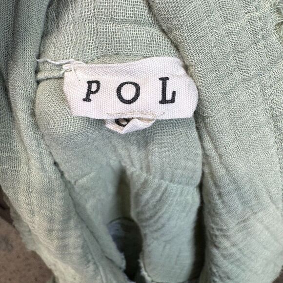 POL Oversized Lace Gauze Button Down Shirt Size S Boho Hippie Casual - Picture 9 of 10